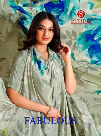 SUSHMA FABULOUS 21001A TO 21010B DESIGNER PRINTED CREPE SAREE WHOLESALER IN INDIA